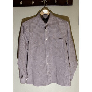 Nordstrom Mens Shop Long Sleeve Button Down Casual Shirt Red Blue White Size L